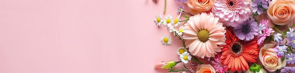 Fototapeta premium Pastel Harmony of Diverse Flowers