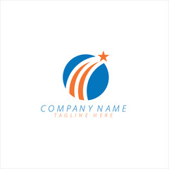 Business logo template. Globe and arrow logo is suitable for global company
