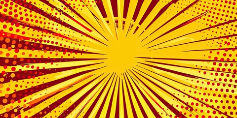 Vibrant Yellow and Red Pop Art Explosion