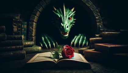 Book and Rose in Dragon's Lair