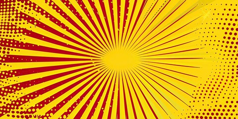 Fototapeta premium Dynamic Pop Art Design with Red Bursts