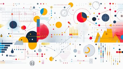 Obraz premium Public Health Data Visualization: Depict a background with abstract data visualization elements such as charts, graphs, and medical statistics