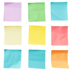 Fototapeta premium colorful sticky notes for notes isolated on transparent background