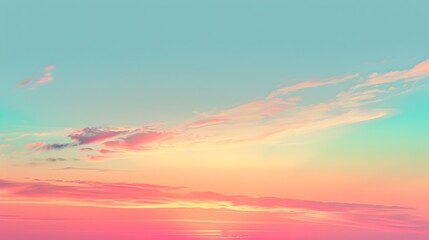 Mesmerizing Pastel Sunset Gradient Scenic Sky Landscape with Vibrant Hues at Dusk or Dawn