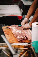 County Fair cookoff lifestyle human hands preparing food, cooking food