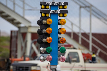 Drag strip lights, starting light, christmas tree, racing lights starting line