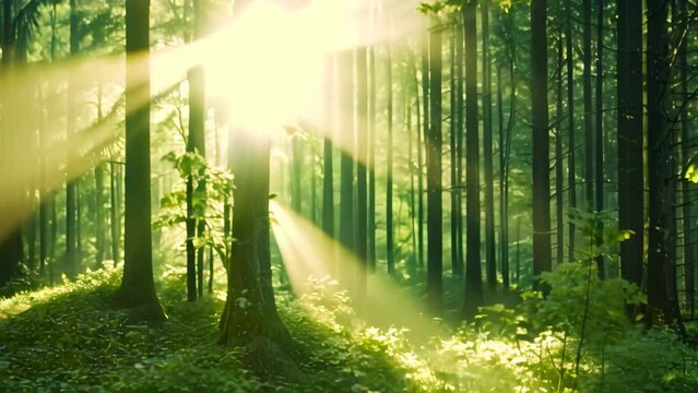 A forest filled with tall trees reaching towards the sky, creating a dense and majestic canopy, A mystical forest where trees whisper secrets of the latest podcast episodes