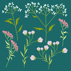 Set of small retro flowers