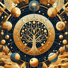 Obraz premium cosmic tree