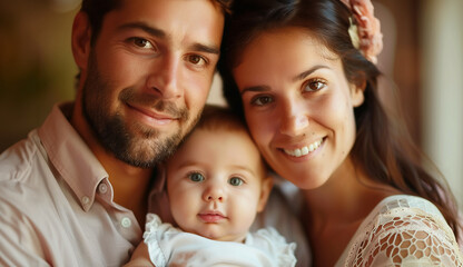 Image of a Happy family on a blurred background.