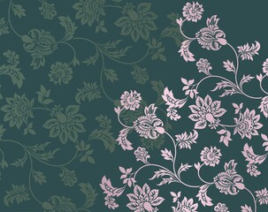 Colorful paisley floral pattern , textile swatch , royal India	