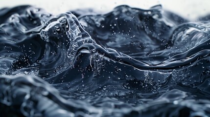 Close up of clear blue ice waves.