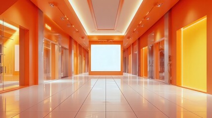 Department store featuring a blank space board for promoting services and products
