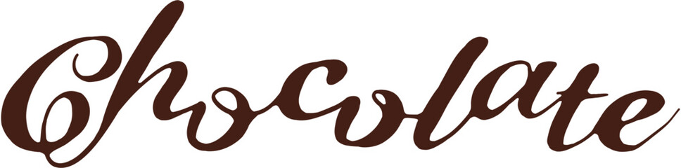 Cacao, chocolate doodle set. Perfect for cafe, shop, menu, label, print, logo. Vector illustration. Chocolate lettering
