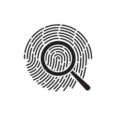 Fingerprint evidence icon design, isolated on white background, vector illustration