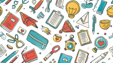 Back to school, Background with a set of back to school icons