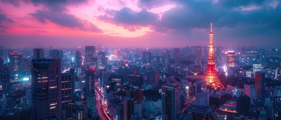 Under the neon lights of Tokyo, futuristic skyscrapers stand tall, a testament to human ingenuity and the relentless march of progress.