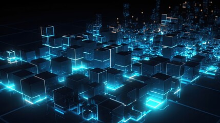 Obraz premium Abstract neon light background, Generative AI