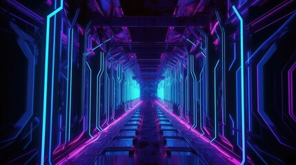 Abstract neon light background, Generative AI