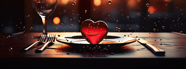 Valentines day background with red love sign, Ai generated
