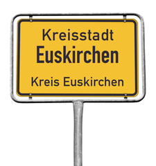 Ortstafel, Kreisstadt Euskirchen, Kreis Euskirchen, (Symbolbild)