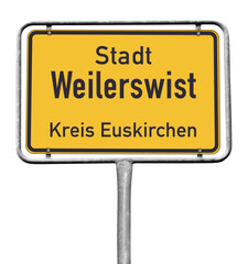 Ortstafel, Stadt Weilerswist, Kreis Euskirchen, (Symbolbild)