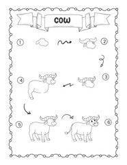 Animals how to draw coloring activity book for kids