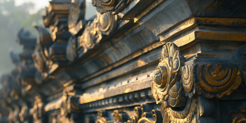 Fototapeta premium Besakih close-up Looking at Besakih close-up you _009