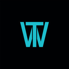 WT letter logo vector tw initials logo vector