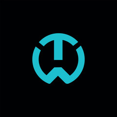 Alphabet letters Initials Monogram logo TW, WT, T  logo