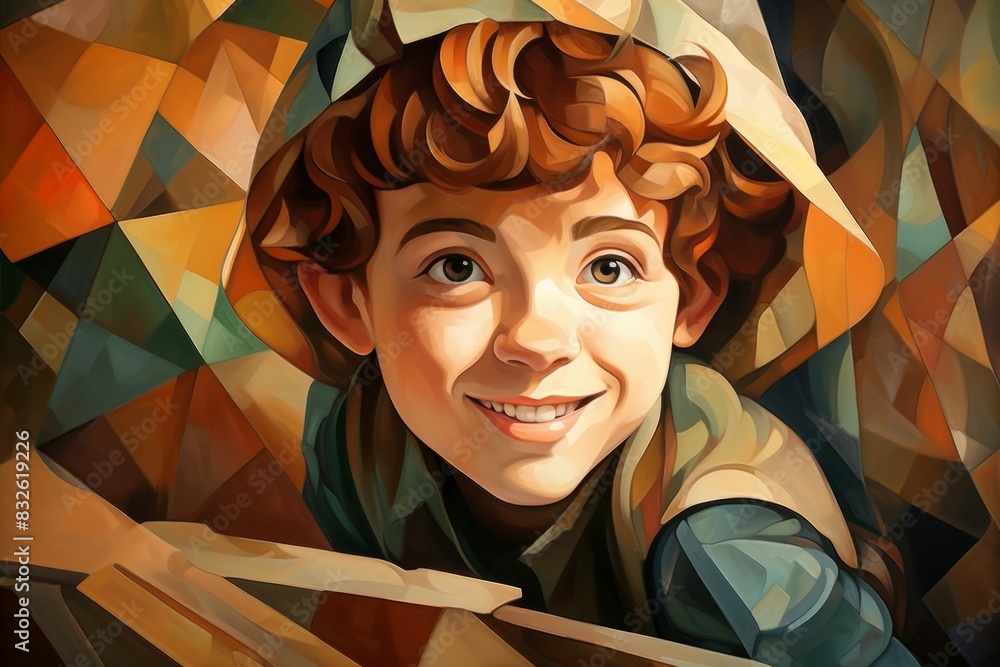 Wall mural A mischievous halfling rogue, known for wit, nimble fingers, and love for practical jokes. - Generative AI