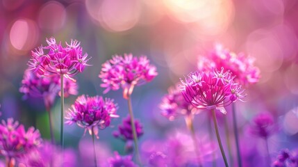 Obraz premium A picture featuring tiny star shaped purple blossoms of allium