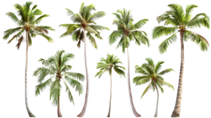 Palm trees, set coconut palm