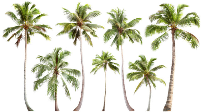 Palm trees, set coconut palm