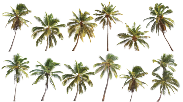 Palm trees, set coconut palm
