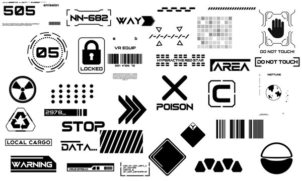 Scifi Hud elements. Futuristic text box, border, frame. Sci-fi digital screen, hologram panel. High tech  UI interface vector set, digital circle, graphic box, game                  