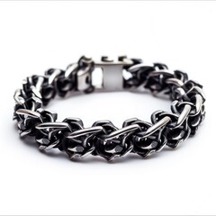 Obraz premium Stylish bracelet in high resolution isolated on a white background, clearly displaying its design and details.