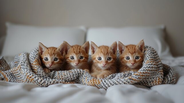 Adorable puppies and kittens peek behind white banner, perfect for pet clinic or supplies ad