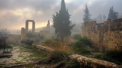 Byblos in a Mystical Atmosphere Surrounded by mist_010