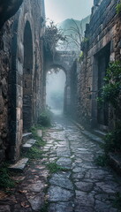 Byblos in a Mystical Atmosphere Surrounded by mist_012