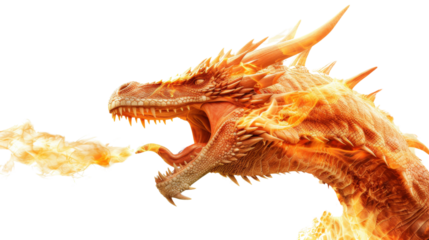 A dragon breathing fire