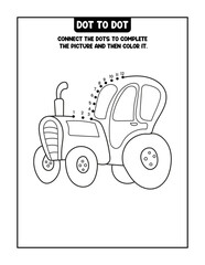 vehicle dot to dot activity book for kids 