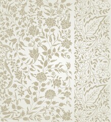 wedding card design, traditional paisley floral pattern , royal India	