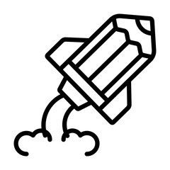 Conceptual linear design icon of startup 

