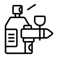 Conceptual linear design icon of spray paint 

