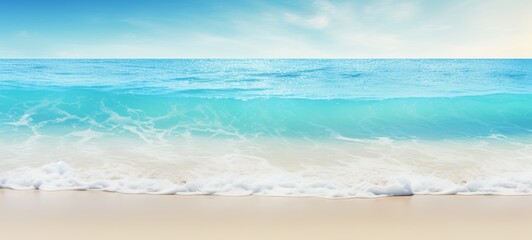 Obraz premium Abstract Seascape Background with Calm Beach and Blurred Sand - Perfect for Print or Poster Design