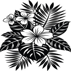 silhouette summer graphic design, tropical print, vector illustration for t shirt design