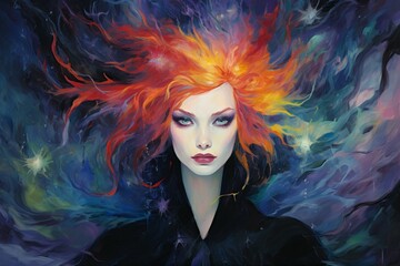 A storm sorceress, with the ability to summon lightning bolts and control the weather. - Generative AI