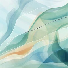 Tranquil Female Massage Illustration - Flowing Lines and Soothing Colors Design for Posters, Cards, and Wellness Printing