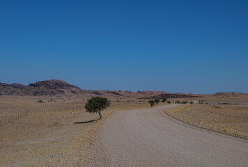 road in the middle of Namib desert, Namibia